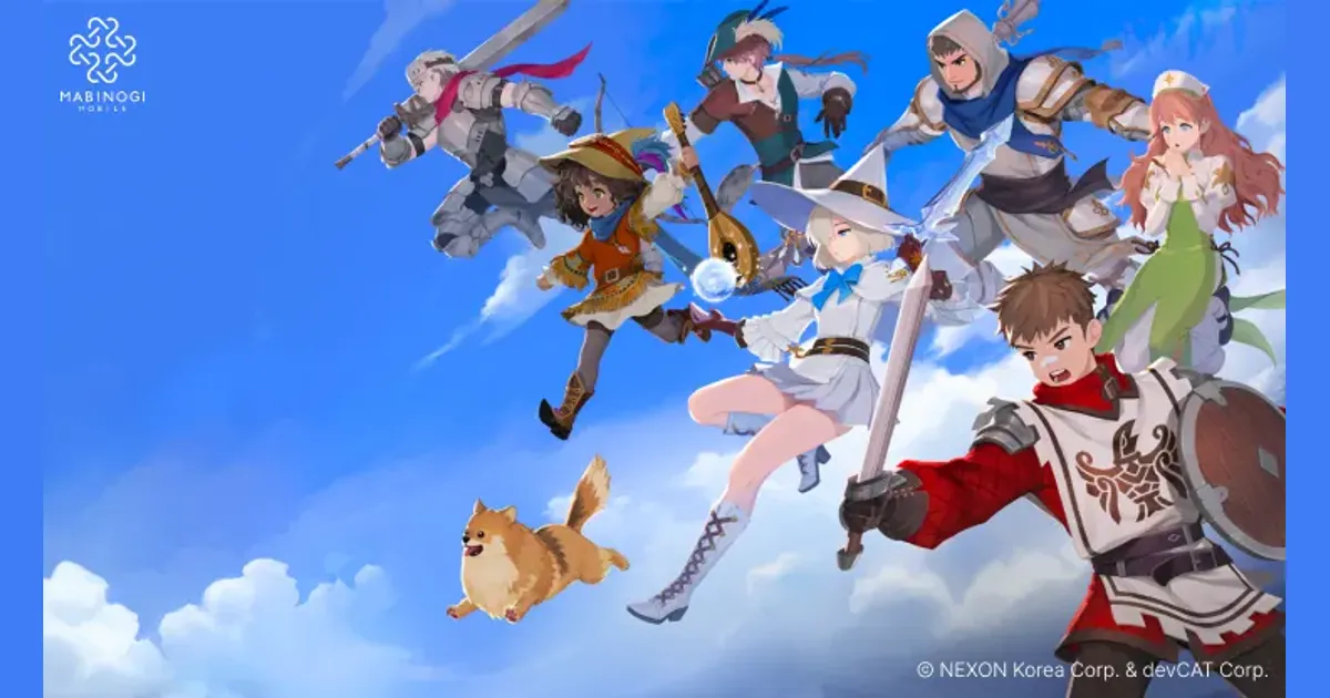 Official class line-up: adventurers of several classes standing side by side in light